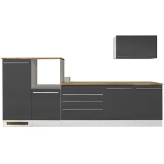 Respekta Küchenzeile Gabriel 320 cm Grau Hochglanz