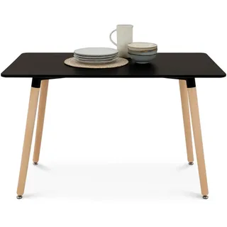 Idimex Esstisch Shannon schwarz , Schwarz , Holzwerkstoff, Holz , Buche , Mode , Rechteckig , 120x75x70 cm , Esszimmer, Esstische