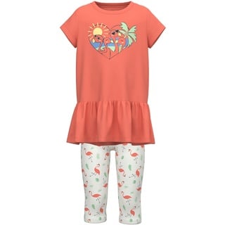 name it Girl's NMFVIANE CAPSL Tunic Set F Tunika, Coral, 110