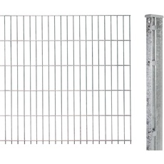Alberts 644598 Doppelstabmattenzaun als Zaun-Komplettset | verschiedene Längen und Höhen | feuerverzinkt | Höhe 163 cm | Länge 2,5 m