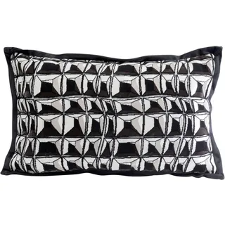 Kare Design Kissen Cut Pile, Schwarz/Weiß, Abnehmbarer Bezug mit Reisverschluss, mit Füllung, Dekokissen, Zierkissen, Wohnaccessoire, Bezug in Samtoptik, 50x30 cm (H/B)