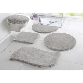 OTTO home Badematte "Merida, Badvorleger, Badezimmer Teppich" Höhe 32 mm rutschhemmend beschichtet fußbodenheizungsgeeignet  schnell trocknend  strapazierfähig Badteppich, Uni Farben, rechteckig, rund & als 2-tlg. Set erhältlich, hellgrau