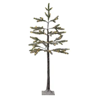 Outdoor Dekobaum ,Tanne' mit LED-Beleuchtung, beschneite Zweige, strombetrieben, warmweiß, H 120cm - Grün