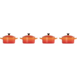 Le Creuset Mini Cocotte Topf-Set 4-tlg. ofenrot