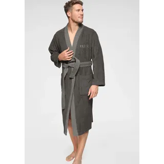 H.I.S. H.I.S »Hannes, ideal für Sauna & Spa, Hotelbademantel, Morgenmantel« 1 Stk. für Damen & Herren, lang, mit Taschen, S-3XL, grau,