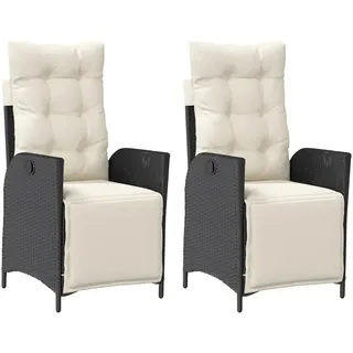 vidaXL Gartensessel 61 x 61 x 93 cm schwarz 2 St.