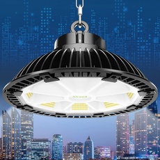 Airand Hallenbeleuchtung Led Hallenstrahler Werkstattleuchte 200W 28000LM Φ28cm UFO 5500K Kaltweiß Industrielampe Werkstattlampe Licht IP65 Wasserdicht Strahler Werkstatt für Lager Industrieanlagen