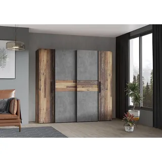 Forte Drehtürenschrank Kalixtus 200,1 x 190,5 x 61,6 cm Grau