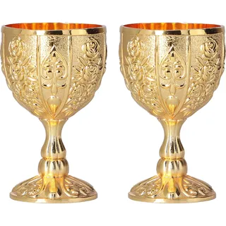 2pcs 30ml Goblet Europäische hochgradige goldene Retro -Ornamente für die Kollektion für Reisendekoration