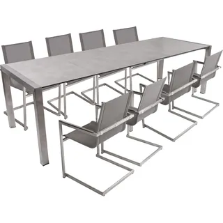 Garden Pleasure 9-tlg. Edelstahl, Tischgruppe »SIENNA« (40848)