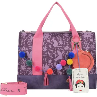 Fritzi aus Preußen Schultertasche Umhängetasche Canvas Fritzi x Frida Kahlo Tote Bag Limited Nature Folk beere - Lila