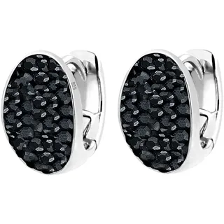 Elli Ohrringe Damen Creolen Black mit Kristalle in 925 Sterling Silber