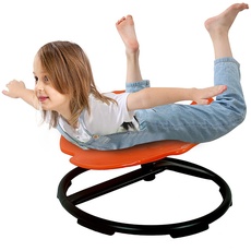 E-Solem Karussell Autismus Kinder Drehstuhl, Sensorischer Drehstuhl Training Physische Koordination und Gleichgewicht, Balance Stuhl für Kinder, rutschfeste Metallbasis (Orange)