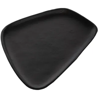 Brandsseller Deko Tablett Deko Teller ca. 35 x 25 cm Deko Schale Aluminium RAW OPTIK Schwarz