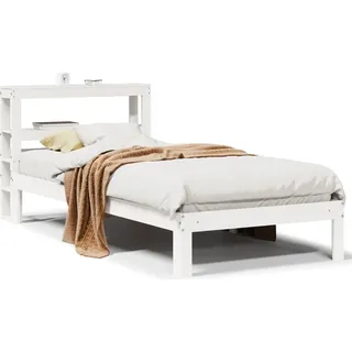 vidaXL Bettgestell mit Kopfteil ohne Matratze Weiß 75x190 cm - Weiß