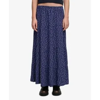 Superdry für Damen. W7210425A Maxi-Stufenrock marineblau (XS), Lässig, Viskose