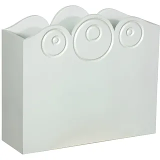 DRW Zeitungsständer aus Holz, weiß, mit Kreisen, 40 x 13 x 35 cm, bunt, estandar