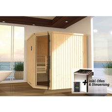 Bild Sauna »Varberg«, 3 / 7,5 kW Bio-Ofen mit digitaler Steuerung- beige