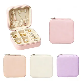 Bofanze 4 Stück Schmuckkästchen Klein Reise Schmuckkästchen Mädchen Schmuck-organizer Klein Schmuckbox Damen Leder Mini Schmuckaufbewahrung für Ohrringe, Halsketten, Ringe, Geschenk und Armbänder