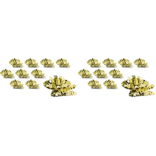 Idena 31893 - Baumkerzenhalter für den Weihnachtsbaum, 10 Stück in Gold, Vintage Kerzenhalter aus Metall, mit Clip für Äste bis 1,5 cm Dicke (Packung mit 2)