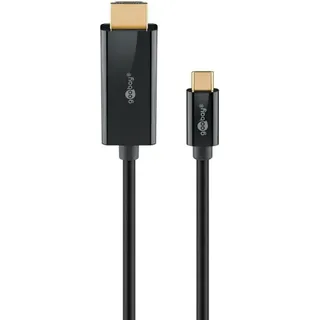 goobay 75697 - Adapterkabel USB C @ 60 Hz, 2.0 Vergoldete Stecker, Ultra HD Auflösungen bis zu 4K UHD bei 18 Gbit/s, HDMI für Laptop, PS5, Xbox, Apple TV 4K, Fernseher Zubehör - 2m