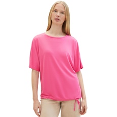 Bild T-Shirt mit Tunnelzug am Saum, Pink, M