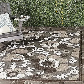 SAFAVIEH Traditionell Teppich für Wohnzimmer, Esszimmer, Schlafzimmer - Cottage Collection, Kurzer Flor, Hellbraun und Braun, 160 X 231 cm