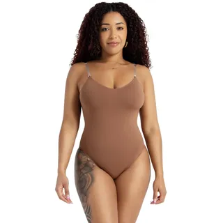 Capezio Camisole Leotard with Clear Transition Straps, Skintone 60, Large