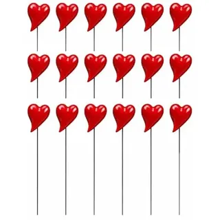 24 STK Dekostecker Herz rot 5cm Valentinstag Muttertag o200 Floristik Deko Stecker 24cm Herzen Dekoherzen Dekopicks Herzdeko Herzstecker