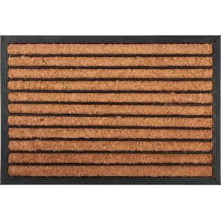 Fußmatte MagicHome RBC 129, für die Tür, Lines, 40x60 cm, Gummi/Kokos