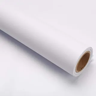 Mercoy Klebefolie Selbstklebende Möbelfolie für Möbel 40X300cm Weiß Matt Tapete Dekoration Küchenschränke Wände Selbstklebende Folie Moderne Wasserdichte Weiß Aufkleber