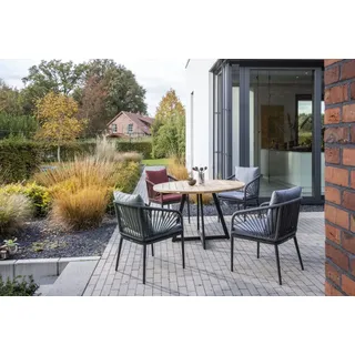 Niehoff Set Milan anthrazit, Pino - Das Set besteht aus: 1x Tisch Milan, 4 x Geflechtsessl Pino.