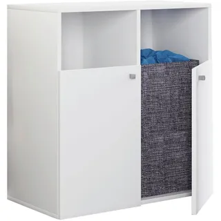 VCM Klidas Hochschrank 80 x 74 cm Weiß Holz, Kunststoff