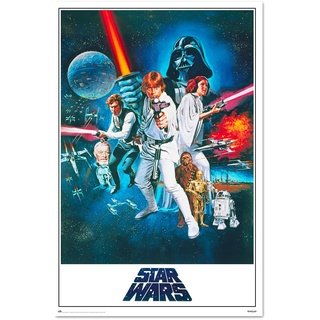 Star Wars Deko - Star Wars Krieg der Sterne Poster - Deko Wohnzimmer oder Deko Schlafzimmer - Zimmer Deko - Größe : 61 x 91, 5 cm - Originales Geschenk - Offizielle Lizenz