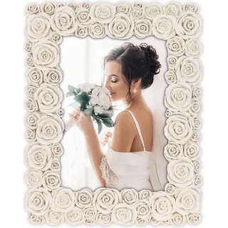 ZEP Rose Portraitrahmen 13x18 cm Weißes Kunstharz Rose Dekoration