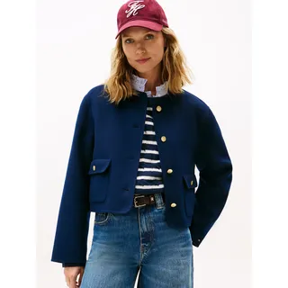 Tommy Hilfiger Kurzjacke "DF WOOL BLEND REG LADY JACKET" mit Wolle, schwarz night navy