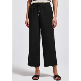 STREET ONE Damen, 3716099 Wide Leg Hose, schwarz, 34