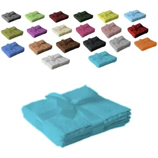 EXKLUSIV HEIMTEXTIL Handtuchserie im Set mit Schleife Marke Seiftuch 4er Set 30 x 30 cm Türkis