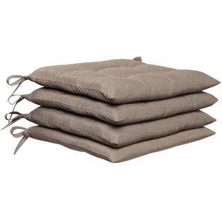 Peyer Syntex Sitzkissenset , Anthrazit , Textil , 4-teilig , Uni , Füllung: Schaumstoff , quadratisch , 40x40 cm , mittels Bändern zu befestigen, Fleckschutz , Heimtextilien, Wohntextilien, Sitzkissen