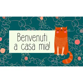 Gift Maker Zerbino Willkommen bei Casa Mia, Holz, Bunt, 75x2x45 cm, 4