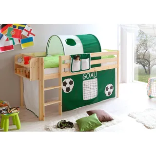 Hochbett Malte 90 x 200 cm inkl. Vorhang Kiefer massiv natur goal