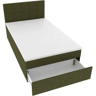Boxxx Boxbett , Grün , Textil , H3 , Höhe ca. 19 cm , 120x200 cm , Topper durchgehend, Matratze durchgehend , Schlafzimmer, Betten, Boxspringbetten