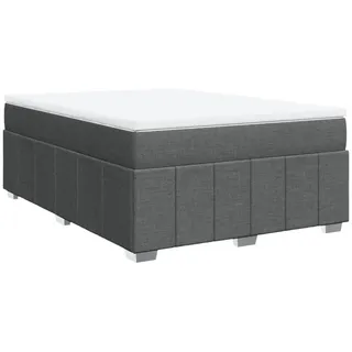 vidaXL Boxspringbett mit Matratze Dunkelgrau 140x200 cm Stoff - Grau