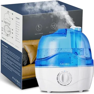 aribio Luftbefeuchter, 2.2L Luftbefeuchter Schlafzimmer mit 360°Drehbare Düse, 28dB Leise, Auto Abschaltung und bis zu 24 Stunden, Leicht zu Reinigender, Humidifier für für ein Zimmer, Kinderzimmer Pflanzen