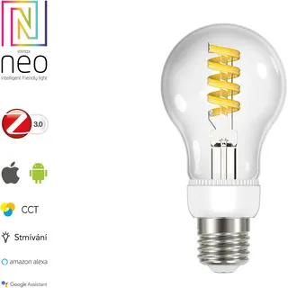 IMMAX NEO 07089L 5W 2700K E27 LED-Lampe, Birnenform, Sockel E27, 5 Watt, wechselnde Farben, 2700 K, dimmbar, Amazon Alexa / Apple HomeKit / Google Home