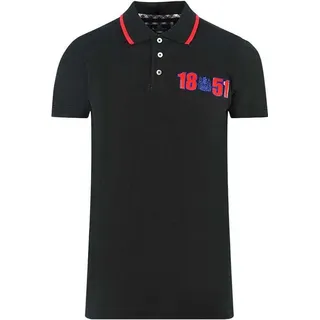 Aquascutum - "London 1851" Poloshirt für Herren/Damen Unisex SY168 (L) (Schwarz) - Schwarz