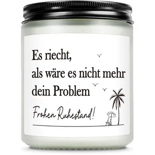 Giftasy Ruhestand Geschenk - Duftkerze mit Spruch, Rentner Rente Renteneintritt Geschenk Frau Männer
