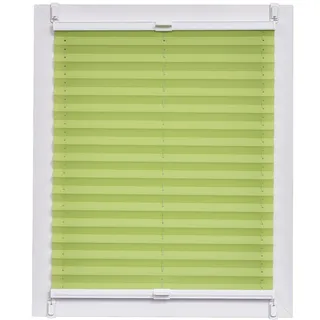 Sunlines Plissee Made in Germany, Tageslicht, Crepes Uni Klemmfix, Weisse Schiene, 70 x 150 Plissee, Stoff, Grün, 70 x 2.3 x 150 cm, 1 Einheiten