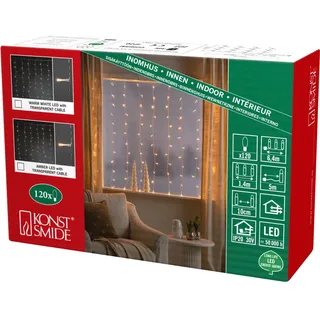 Konstsmide LED Lichtervorhang für Fenster mit 120 bernsteinfarbenen Dioden