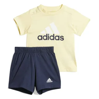 adidas Baby INFANTS ESSENTIALS ORGANIC COTTON LOGO TEE AND SHORT SET (Gender Neutral) Baby-Jogger, almost yellow/white,